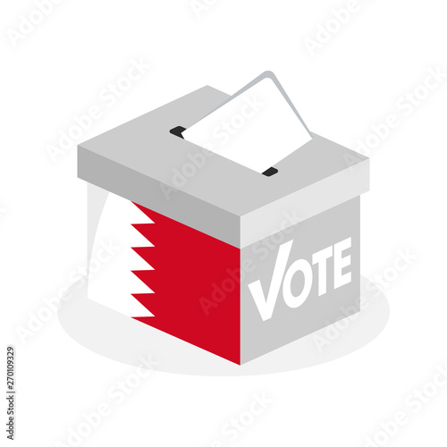 Election ballot box with a combination of Bahrain state flags