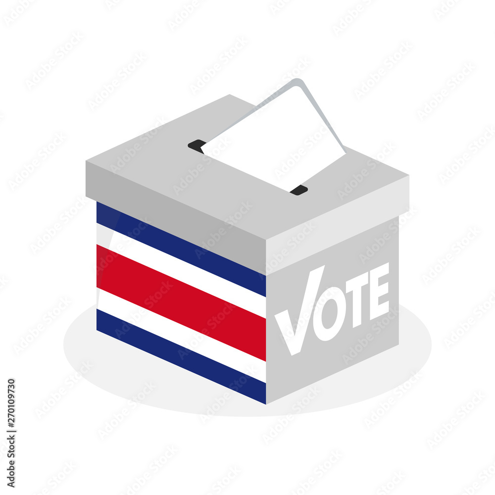 Election ballot box with a combination of Costa Rica country flags Election ballot box with a combination of Costa Rica country flags