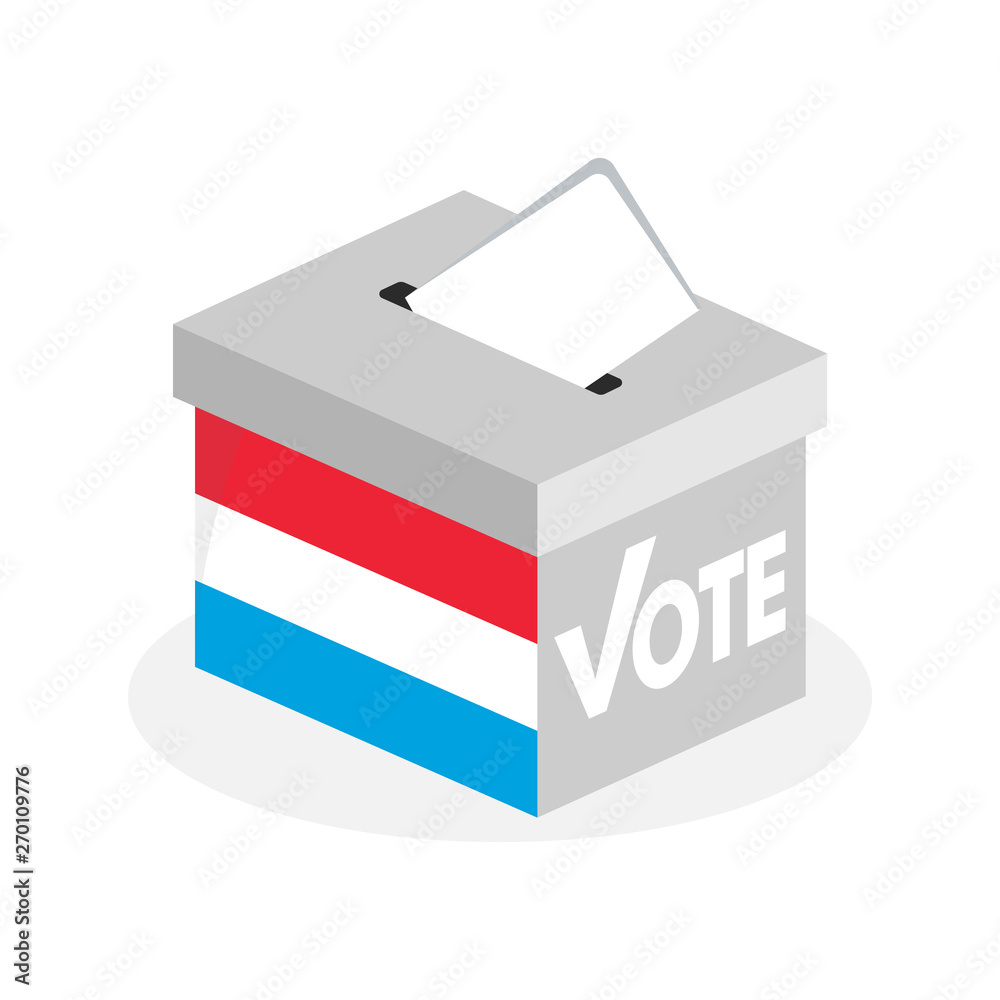 Election ballot box with a combination of Estonian country flags Election ballot box with a combination of Estonian country flags