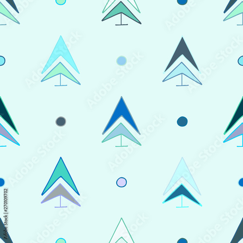 Seamless vector pattern. symmetrical background with hand drawn decorative trees. Pastel print. Graphic abstract design  illustration for wrapping  wallpaper  fabric  packaging  textile