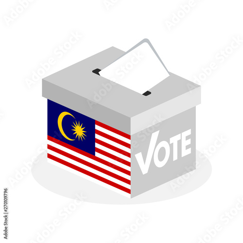 Election ballot box with a combination of Malaysian state flags