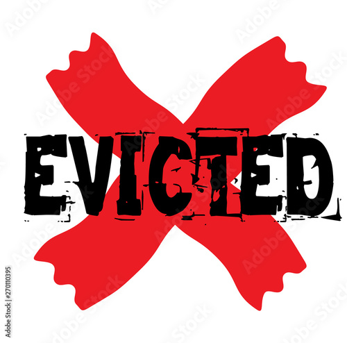 EVICTED stamp on white background