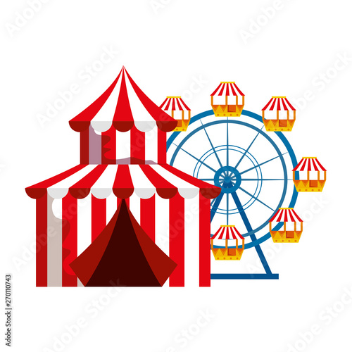 circus tent carnival with panoramic wheel © Gstudio