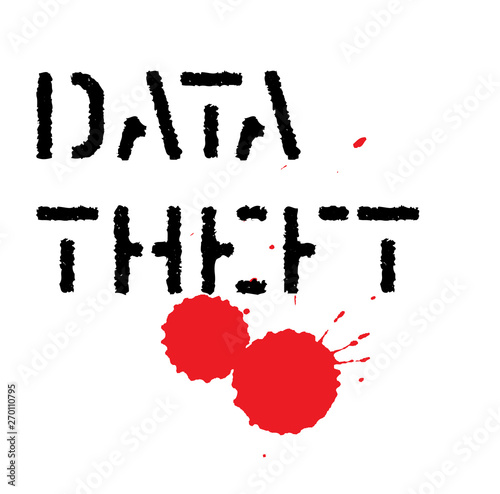 DATA THEFT stamp on white background