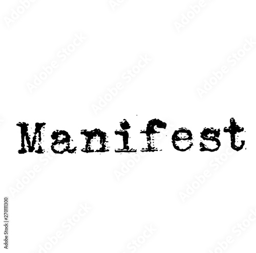 MANIFEST stamp on white background