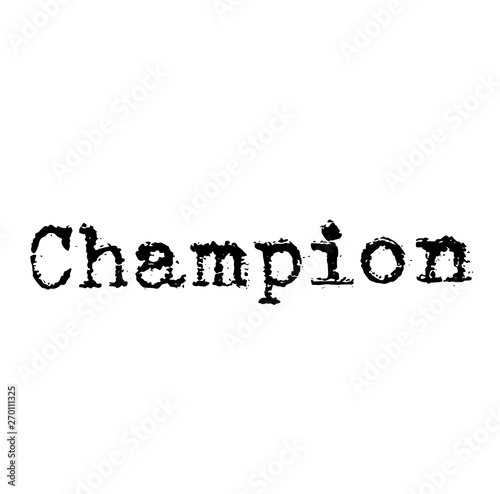 CHAMPION stamp on white background