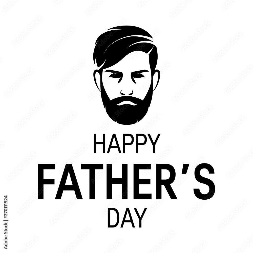 Happy fathers day concept, vector in flat style