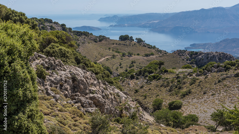 Coastal view from the mountains in Crete Coastal view from the mountains in Crete