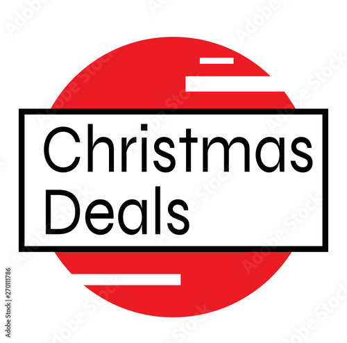 CHRISTMAS DEALS stamp on white background photo