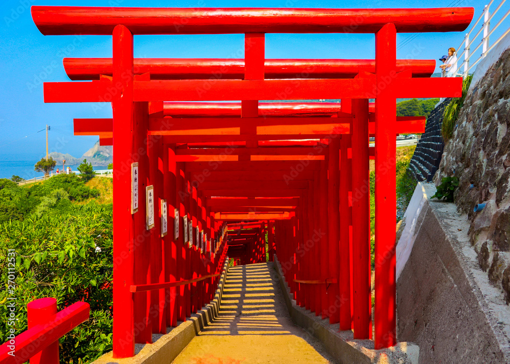 Many Japanese Red Shinto Shrines 