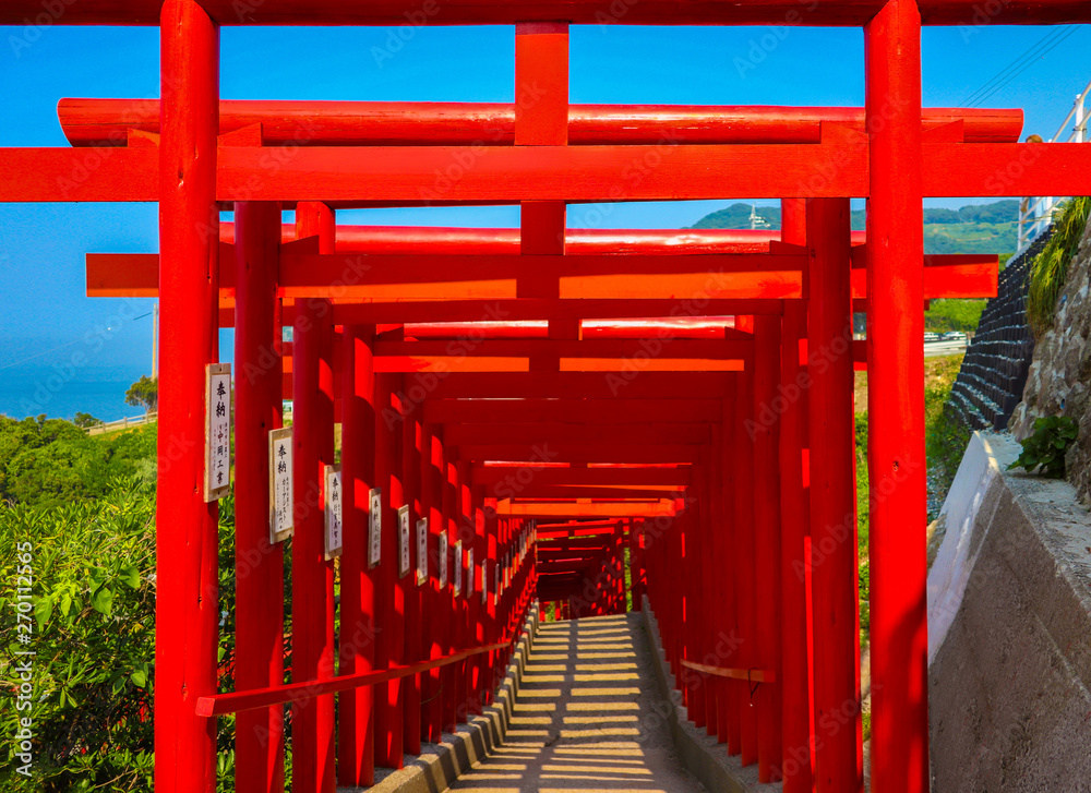 Many Japanese Red Shinto Shrines 