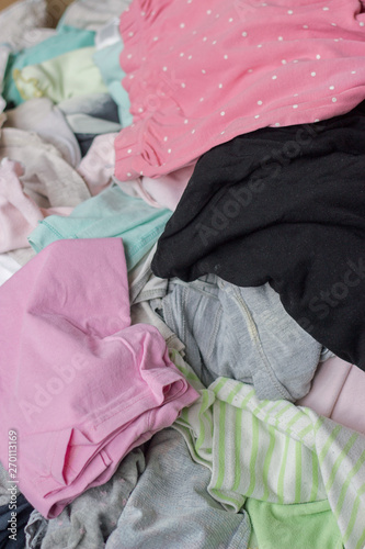 Pile of dirty old clothes