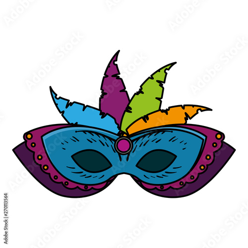 carnival mask with feathers vector illustration