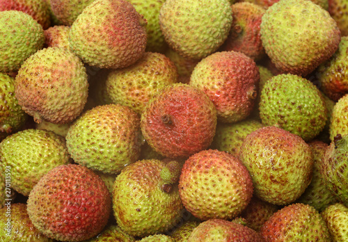 Lychee fruit. Fresh lychees fruit in isolated background 