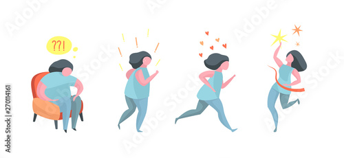Active Healthy Woman Running Losing Weight Progress Result