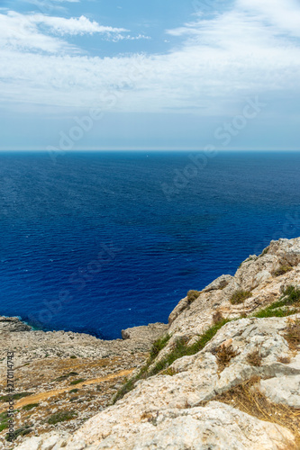 Picturesque views from the top of the mountain on the Mediterranean coast.