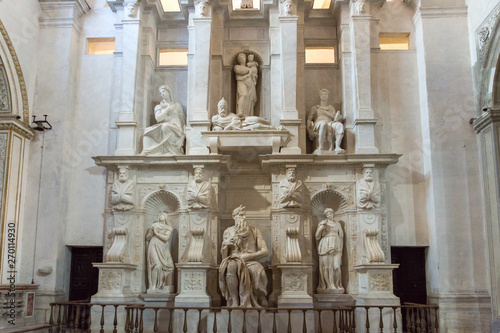 Michelangelo's Moses, Statue in the basilica of Saint Peter in Chains (San Pietro in Vincoli ) in Rome, Italy