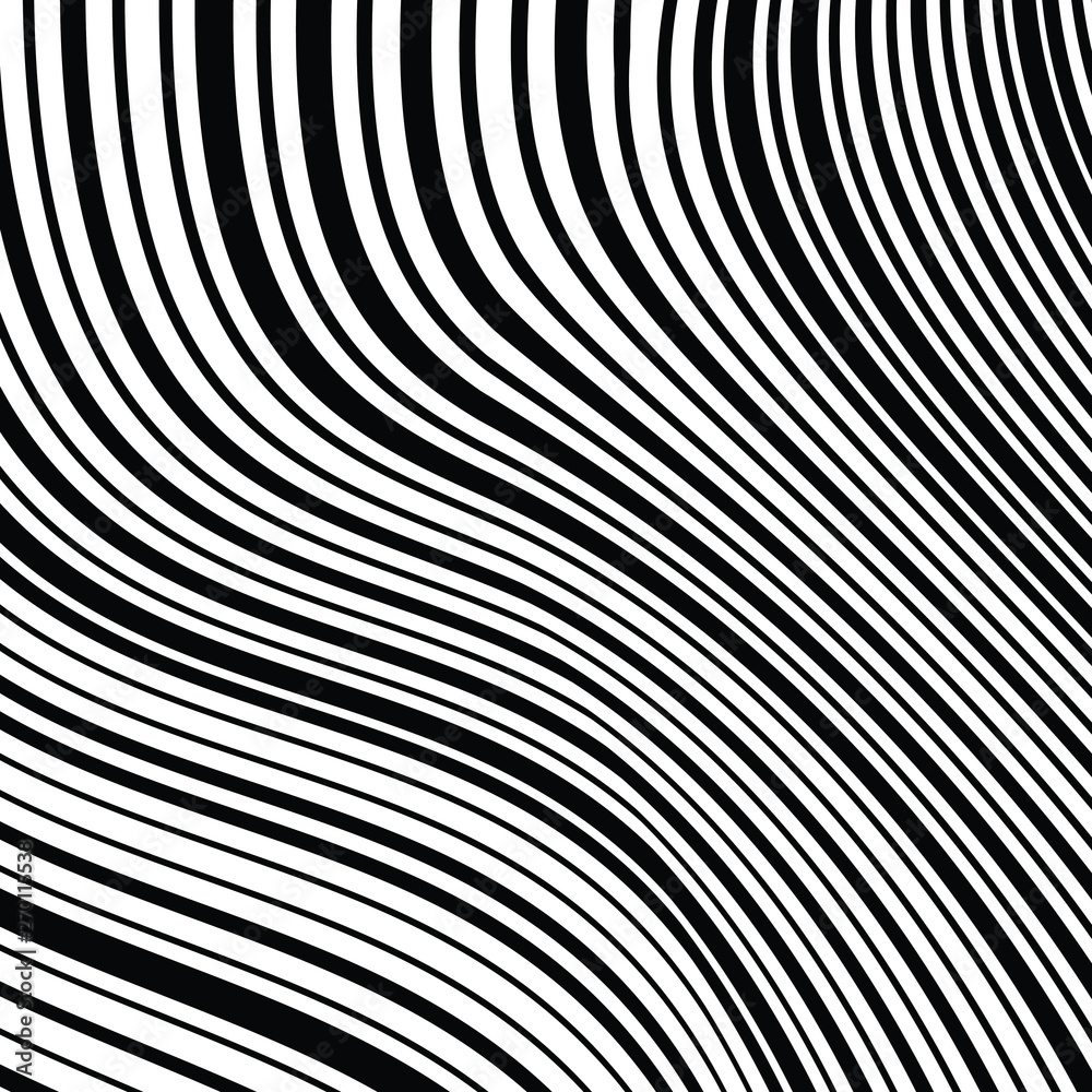 Abstract curved black stripes with random width for prints, banners and posters
