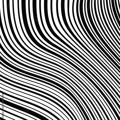 Abstract curved black stripes with random width for prints, banners and posters