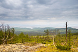 View from Mount Holan on the River Amur. Khabarovsk region of the Russian Far East. The Amur River Valley from the heights of Mount Holan.