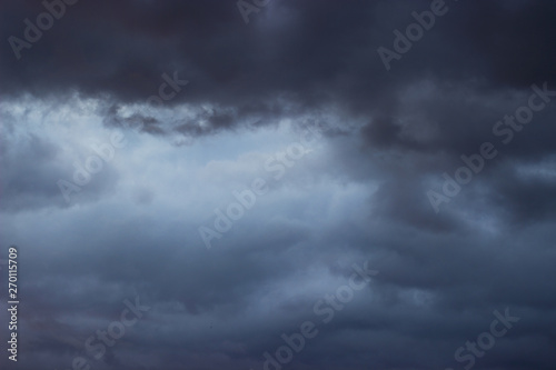 Amazing dramatic dark gray sky after storm