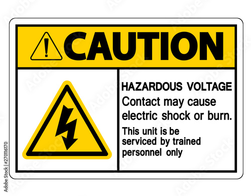 Free Download Hazardous Voltage Contact May Cause Electric Shock Or Burn Sign Isolate On White Background,Vector Illustration - GFXLoad