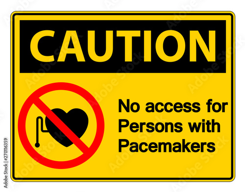  No Access For Persons With Pacemaker Symbol Sign Isolate On White Background,Vector Illustration