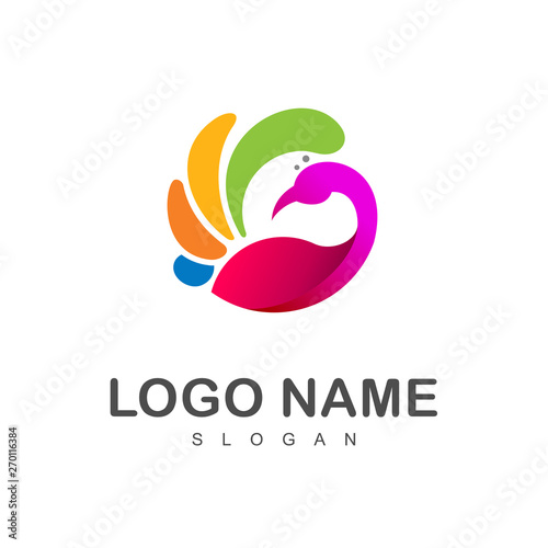 peacock logo + beautiful peacock symbol