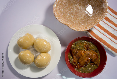 Amala Eba and fufu local dish photo