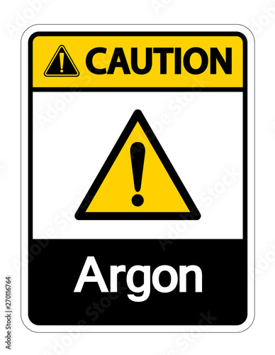 Caution Argon Symbol Sign Isolate On White Background,Vector Illustration