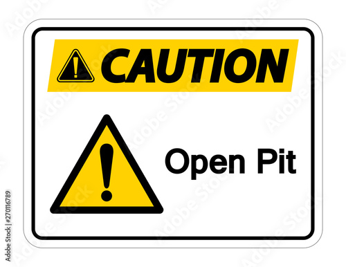Caution Open Pit Symbol Sign Isolate On White Background,Vector Illustration