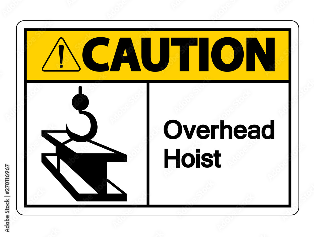 Caution Overhead Hoist Symbol Sign Isolate On White Background,Vector Illustration Caution Overhead Hoist Symbol Sign Isolate On White Background,Vector Illustration