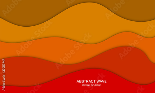 Vector futuristic illustration of bright multi colored wavy paper layers. Abstract creative background with fluid color shapes. Colorful gradient cover design. Material design.