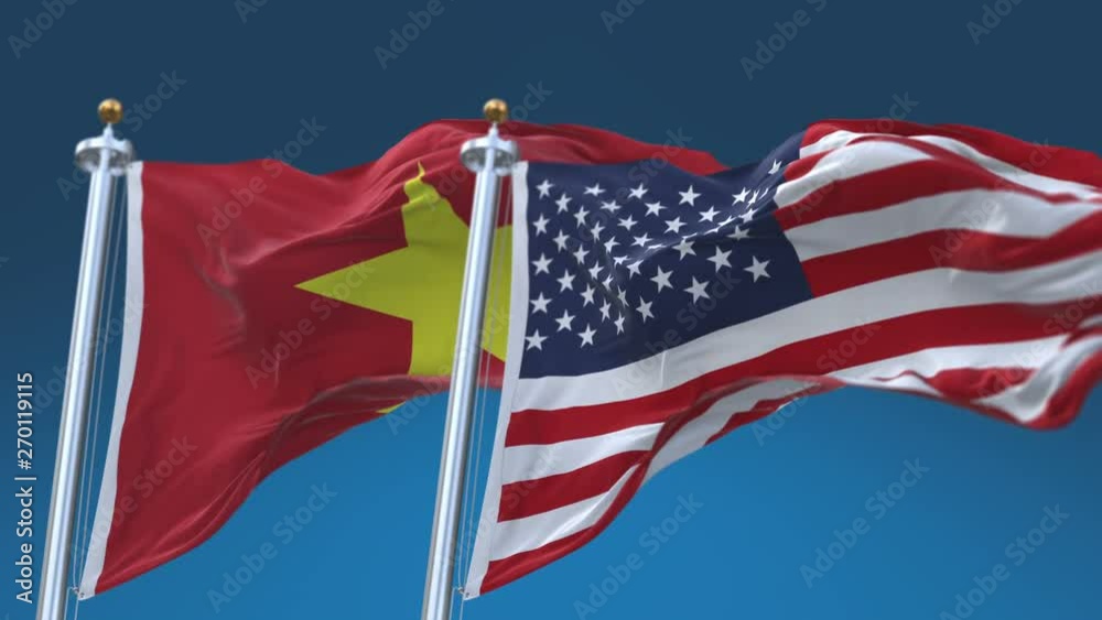 Video Stock 4k Seamless United States of America And Vietnam Flags with ...