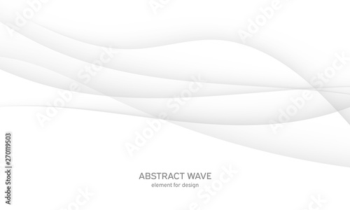 Abstract white background with smooth gray lines, waves. Modern and fashion. Gradient geometric. Vector illustration.