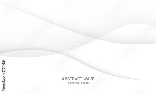 Abstract white background with smooth gray lines, waves. Modern and fashion. Gradient geometric. Vector illustration.