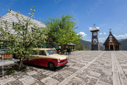 Main square Drvengrad - Wooden city, Zlatibor, Serbia