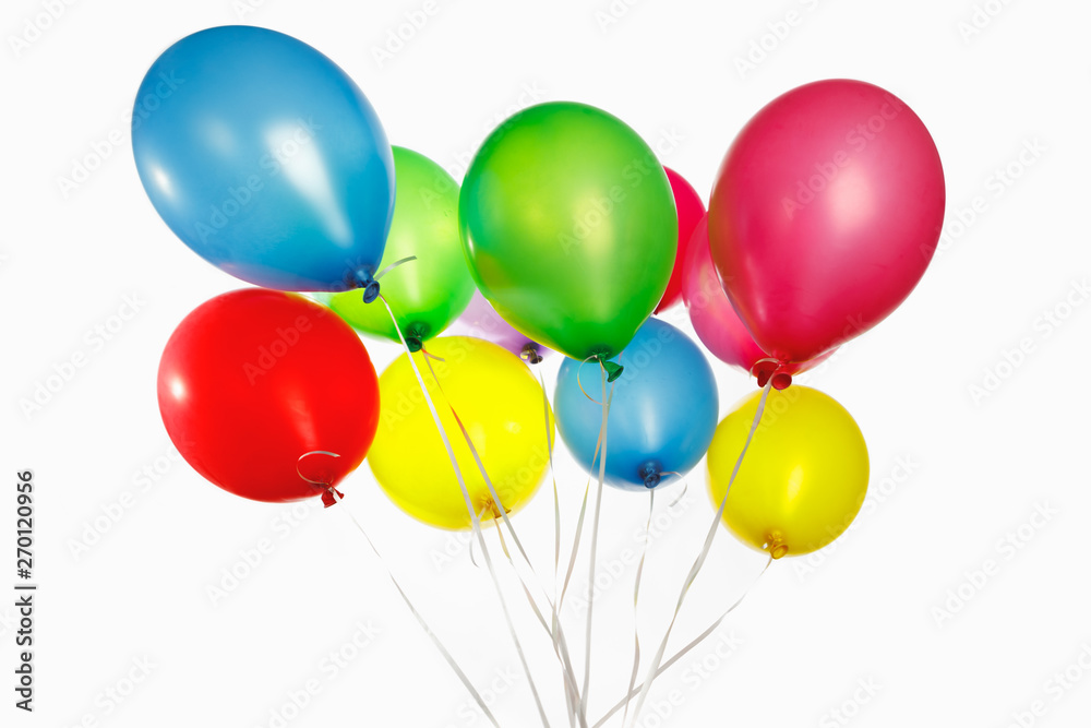 multicolor air balloons bunch on white background multicolor air balloons bunch on white background