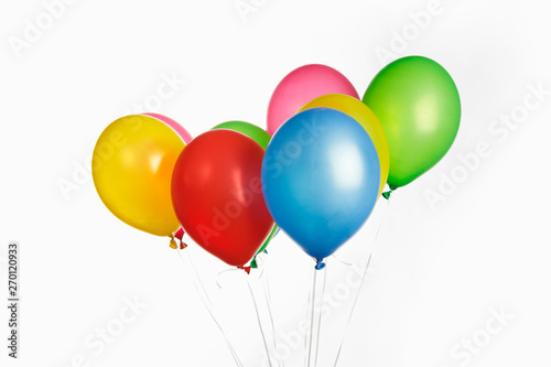 multicolor air balloons bunch on white background