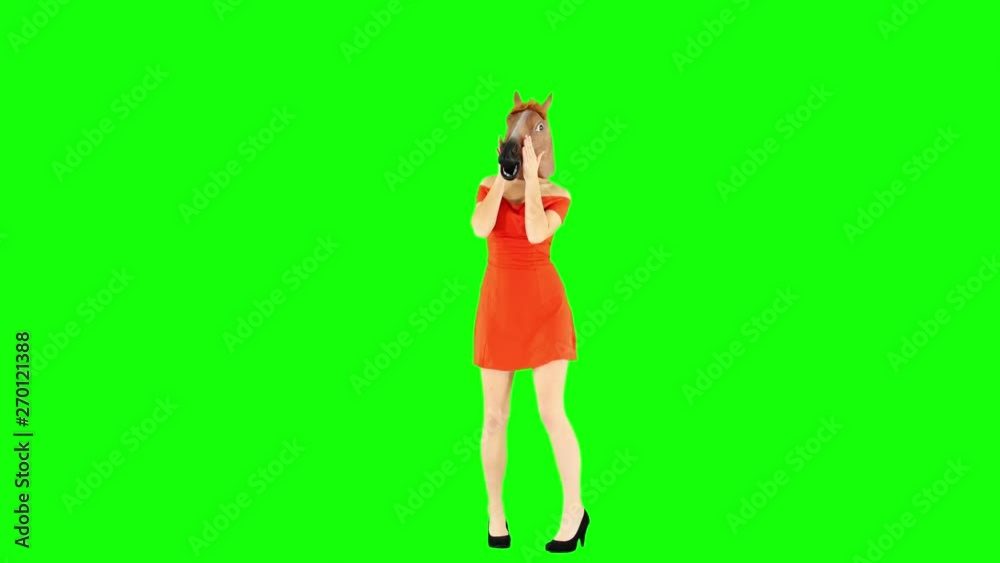 Funny Dancer Pointing at The Camera While Dancing in a Hilarious Horse Head Mask Funny Dancer Pointing at The Camera While Dancing in a Hilarious Horse Head Mask