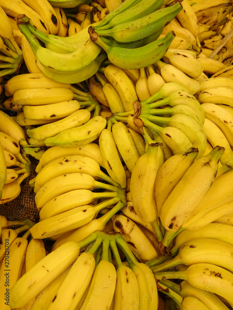 various banana bunches, banana texture