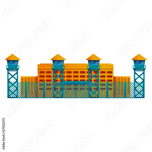 prison building icon isolated on white background, vector illustration