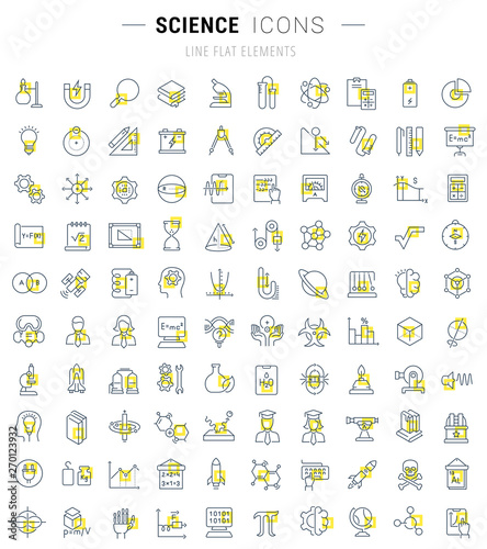 Set Vector Line Icons of Science