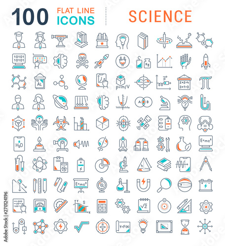 Set Vector Line Icons of Science