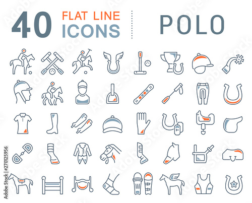 Set Vector Line Icons of Polo