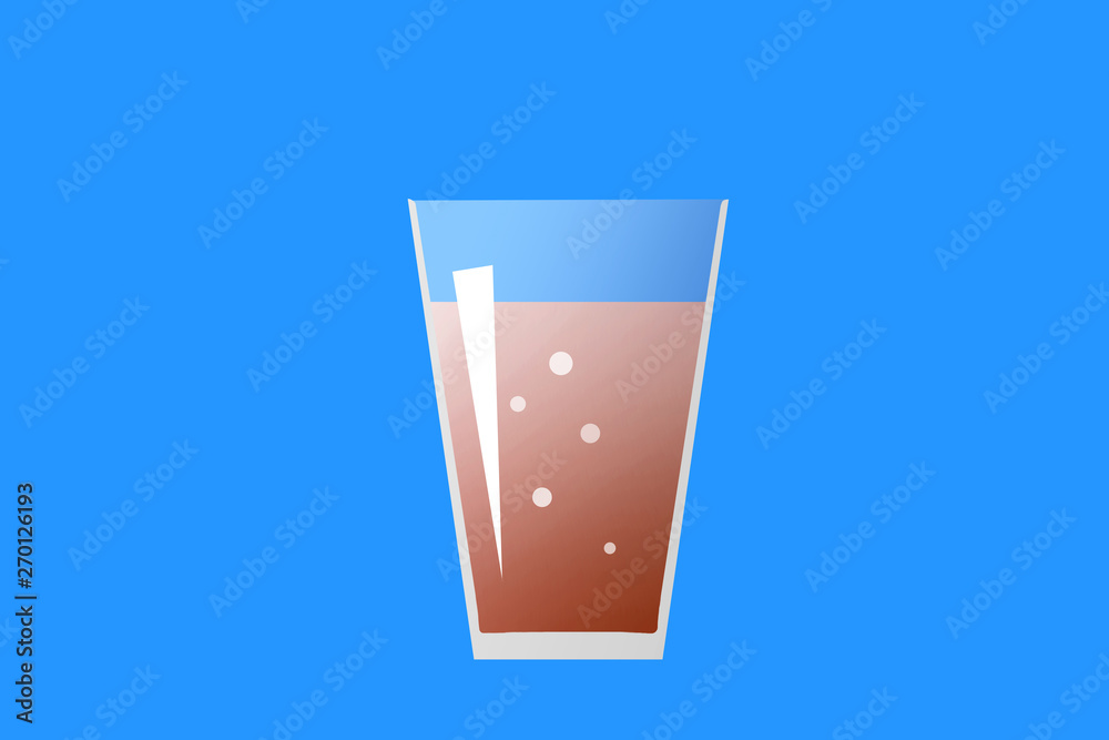 Illustration of cola in a glass cup. グラスに入ったコーラのイラスト Illustration of cola in a glass cup. グラスに入ったコーラのイラスト