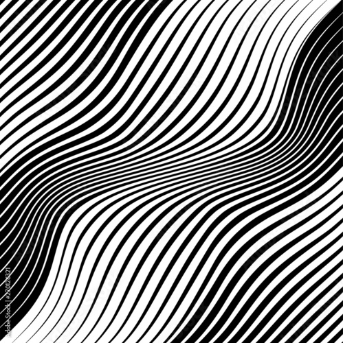 Abstract black wavy vector background for prints, posters and banners