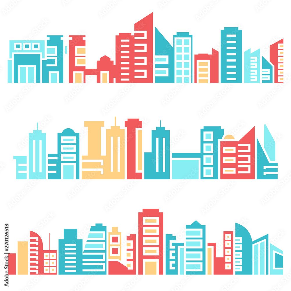 building and city skyline vector illustration