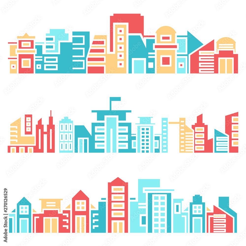 building and city skyline vector illustration