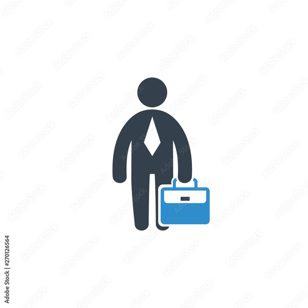 businessman holding briefcase icon businessman holding briefcase icon